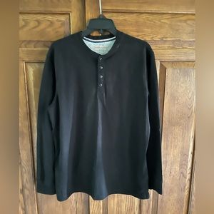 Weatherproof Vintage Long Sleeve Henley - Black - Men’s Large (58)